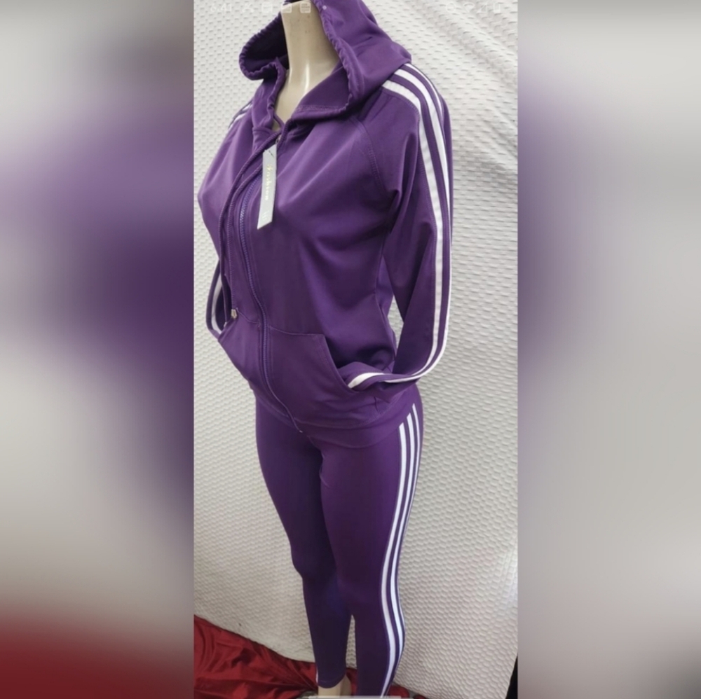 Three piece track suits With White Stripes